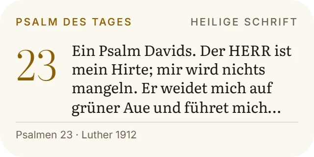 Das Startbildschirm-Widget mit dem Psalm des Tages